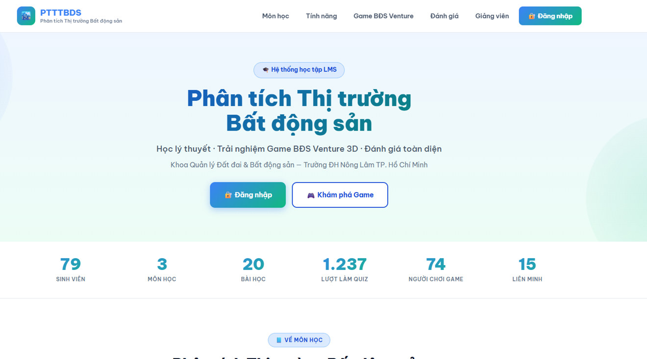 Trang giới thiệu Phân tích thị trường bất động sản